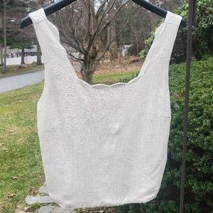 Monteau women's Large sleeveless linen top